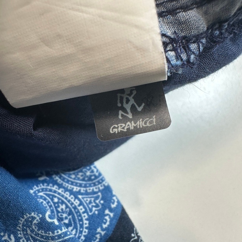 Gramicci Blue Bandana Paisley Patchwork Belted Pants SZ L Streetwear Gorpcore - Picture 10 of 11